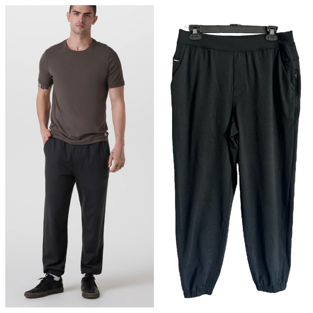 Vuori men’s coronado sweatpant black heather jogger sz M soft lounge wear